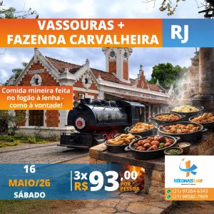 Vassouras e comida mineira em viagem 2026 IA
